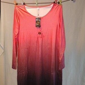 Molerani | Pink to Purple Ombre Maxi Dress | Large | New with Tags